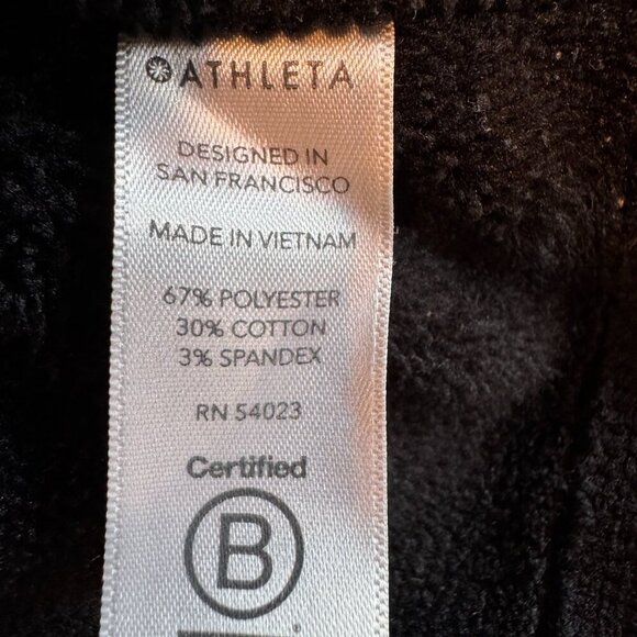 Athleta women' quarter zip black collared sweatshirt size MP - Picture 8 of 9